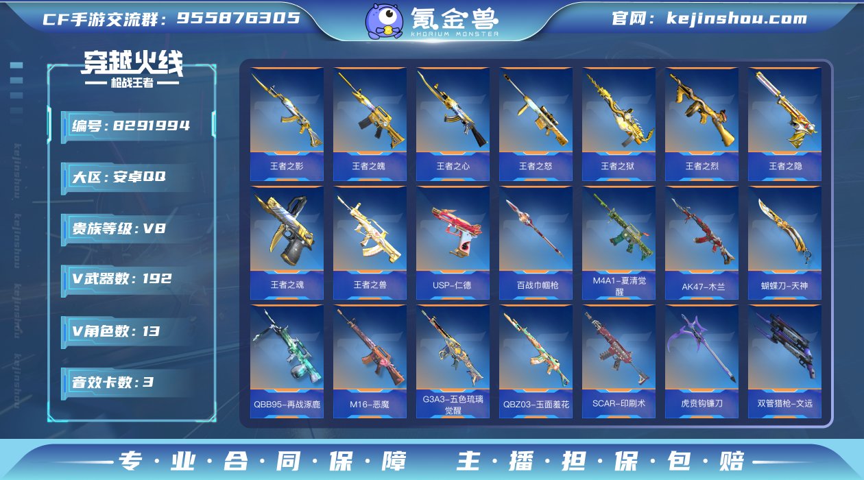 实名: 可修改 v武器数: 192 王者武...