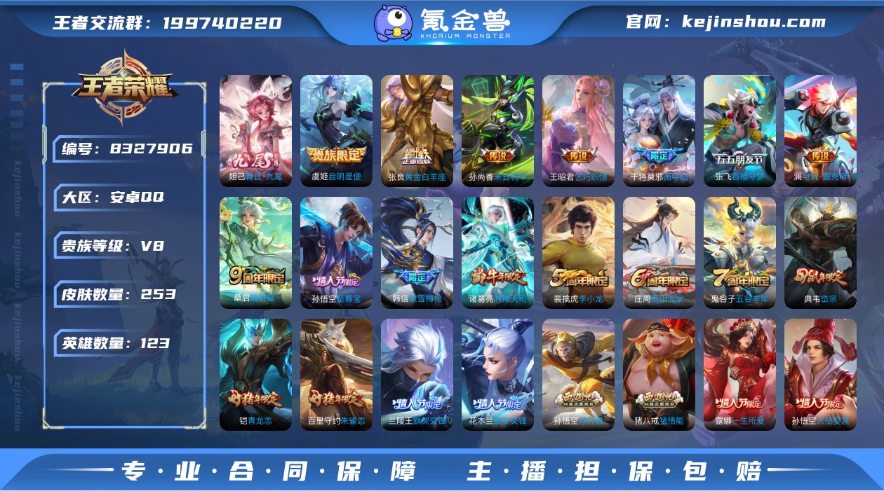 实名: 可修改 贵族等级: V8 英雄数:...