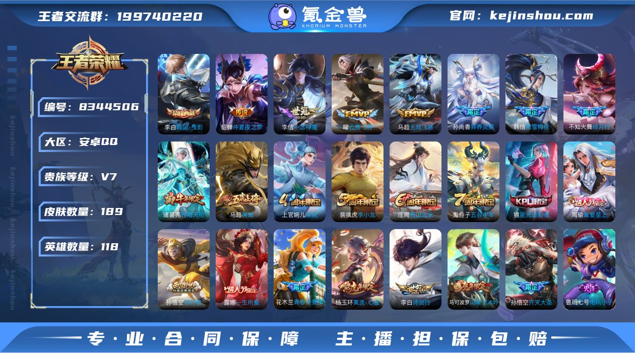 秒杀 189皮肤1典藏9传说 鸣剑曳影 神...