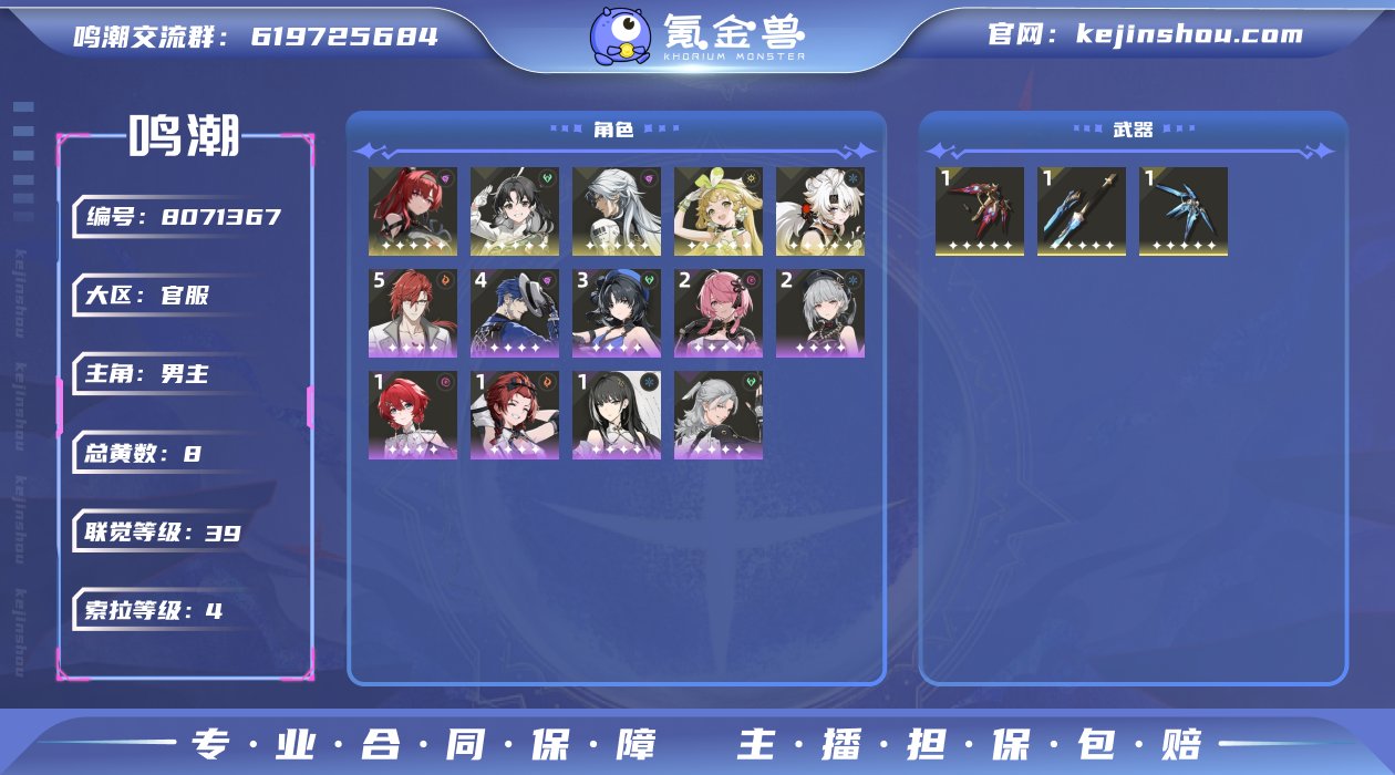 总黄数: 8 联觉等级: 39 拥有五星共...
