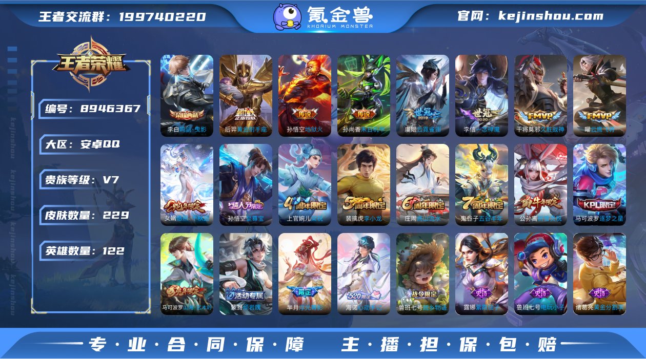 【WZC34】贵族7/皮肤229/典藏1/...