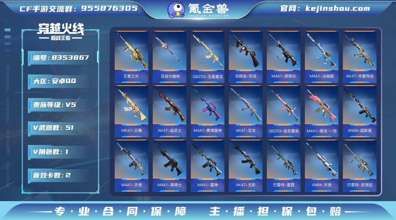 实名: 可修改 v武器数: 51 王者武器...