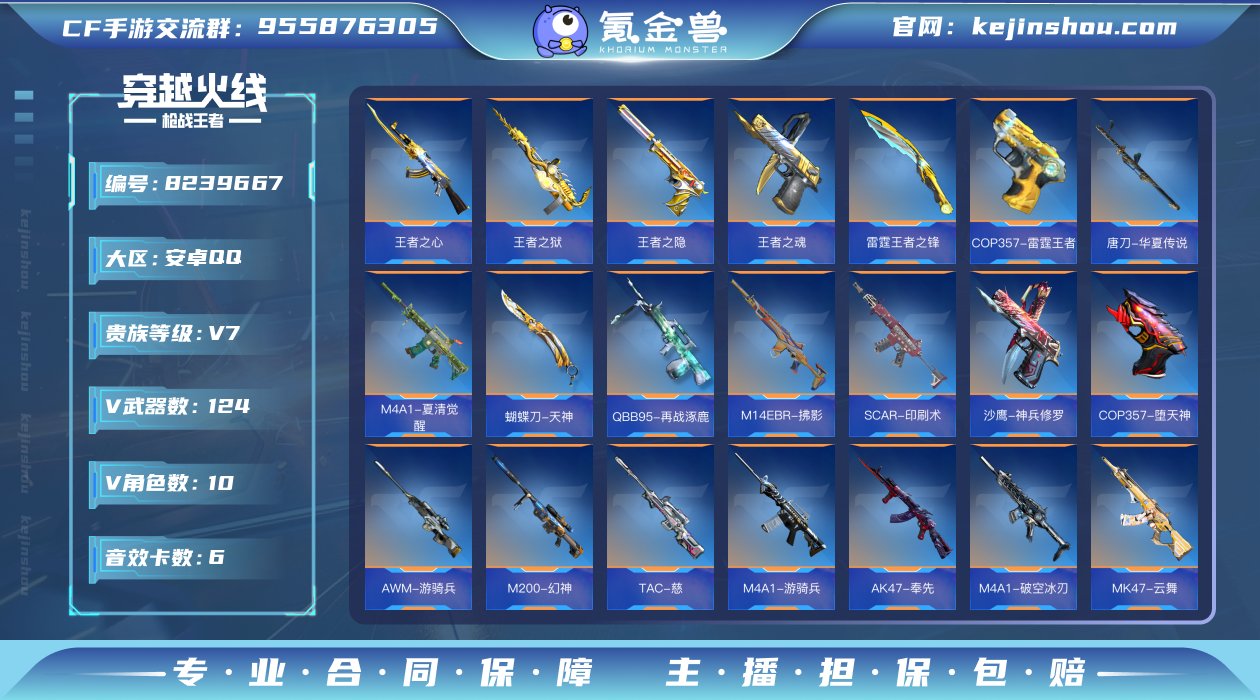实名: 可修改 v武器数: 124 王者武...