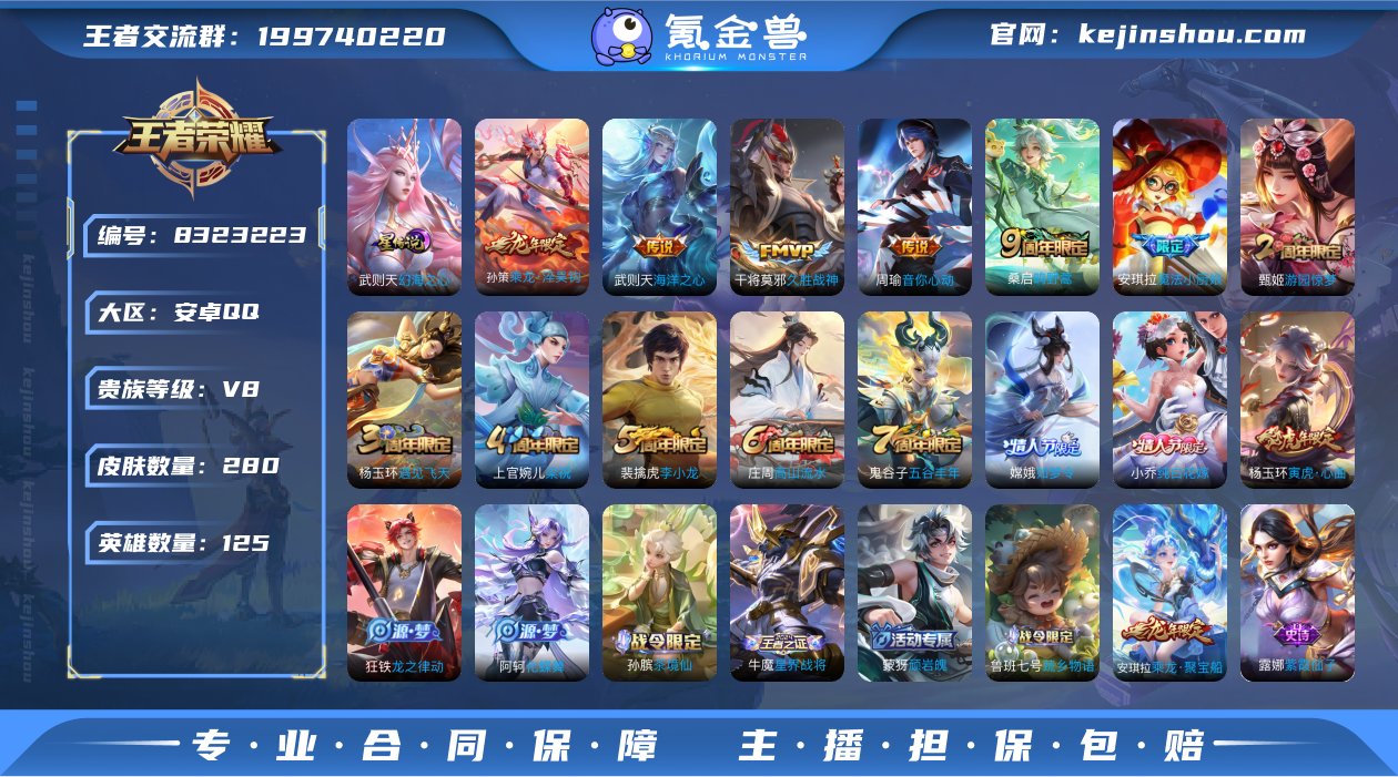 可改实名V8 280皮2典藏6传说2星元 ...