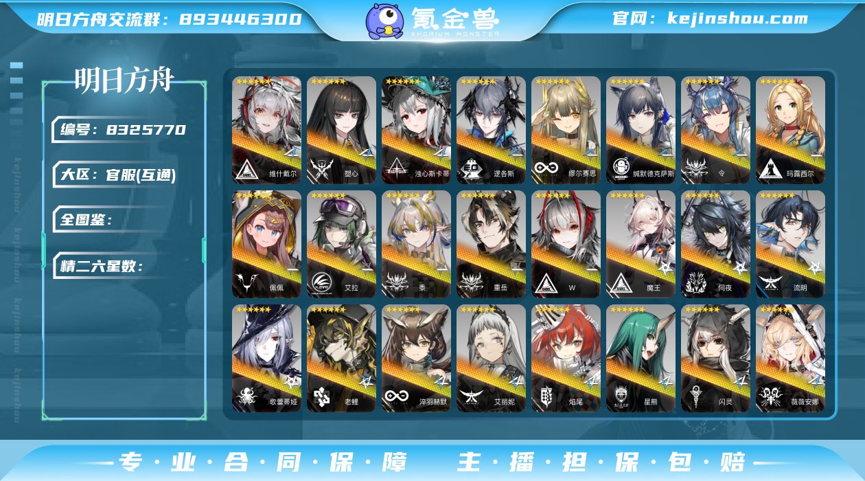yymr235明日方舟官服73个六星