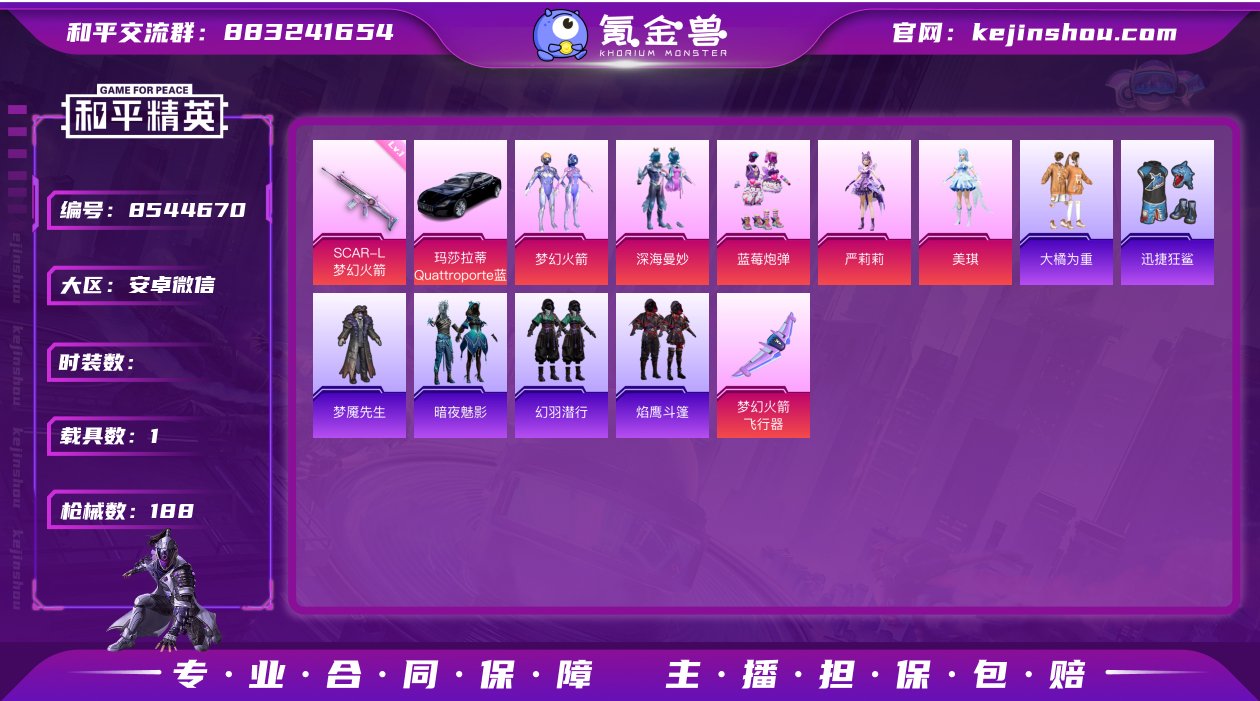 5粉装 5特效枪 1载具 9印记 可二次 ...