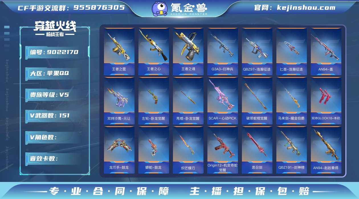 实名: 可修改 v武器数: 151 王者武...