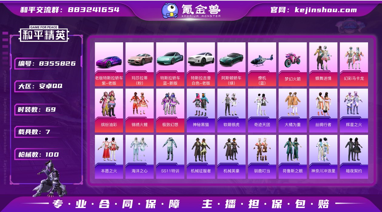 【和平精英】【TXHP310】6粉装，7特...