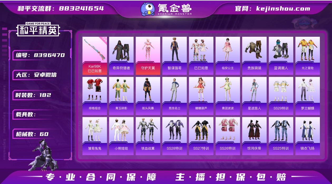 实名: 可修改 时装数: 182 枪械数:...