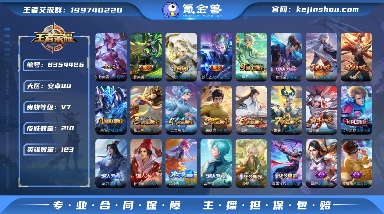 7C5995可二次"210皮肤传说5优质限...