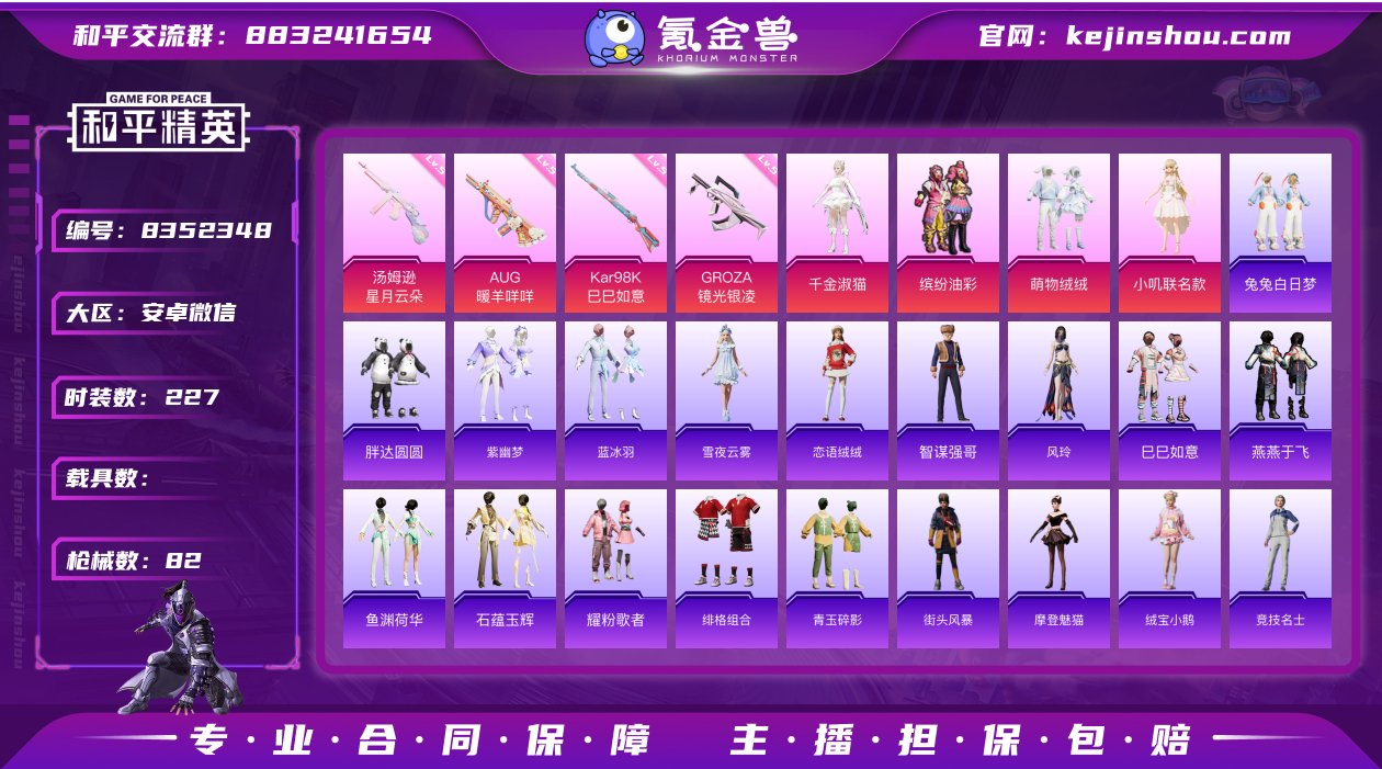 实名: 可修改 时装数: 227 枪械数:...