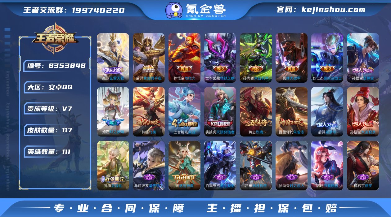 实名: 可修改 贵族等级: V7 英雄数:...