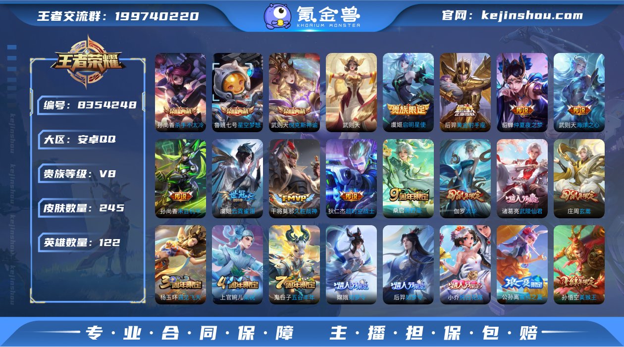 金标武则天 245皮肤4典藏11传说 武则...