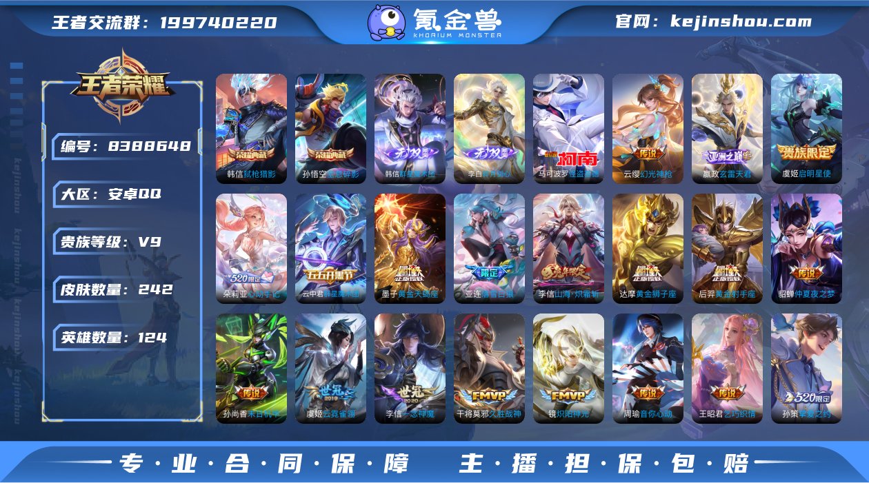 实名: 可修改 贵族等级: V9 英雄数:...
