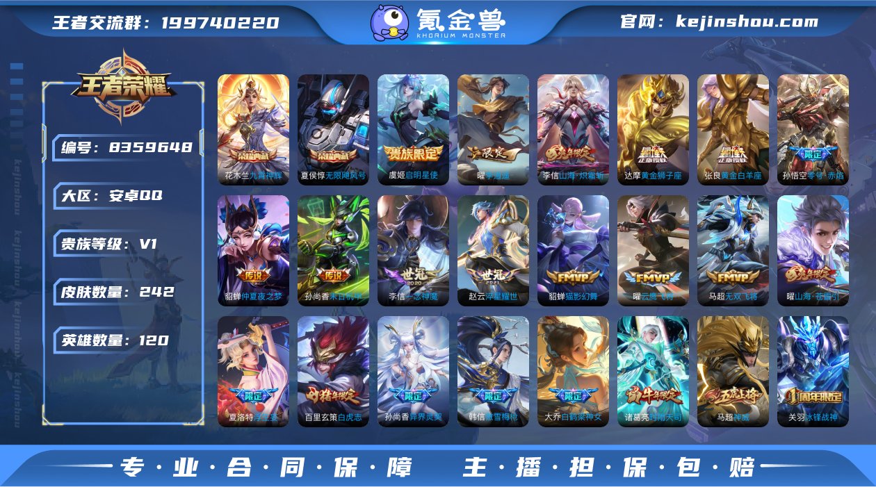 【WZX4084】贵族0/皮肤242/典藏...