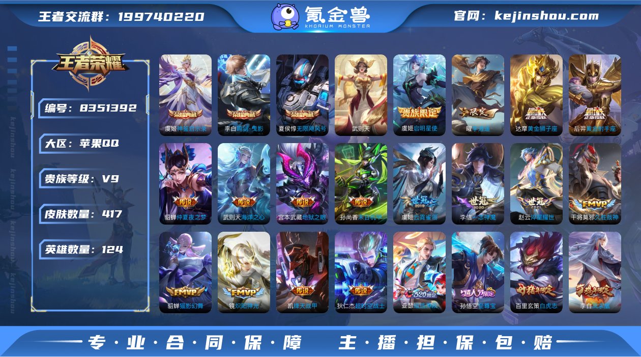 实名: 可修改 贵族等级: V9 英雄数:...