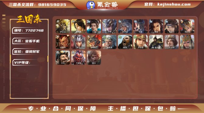 164633	账号亮点:【S】266武将，...