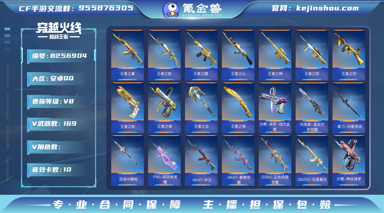 实名: 可修改 v武器数: 169 王者武...