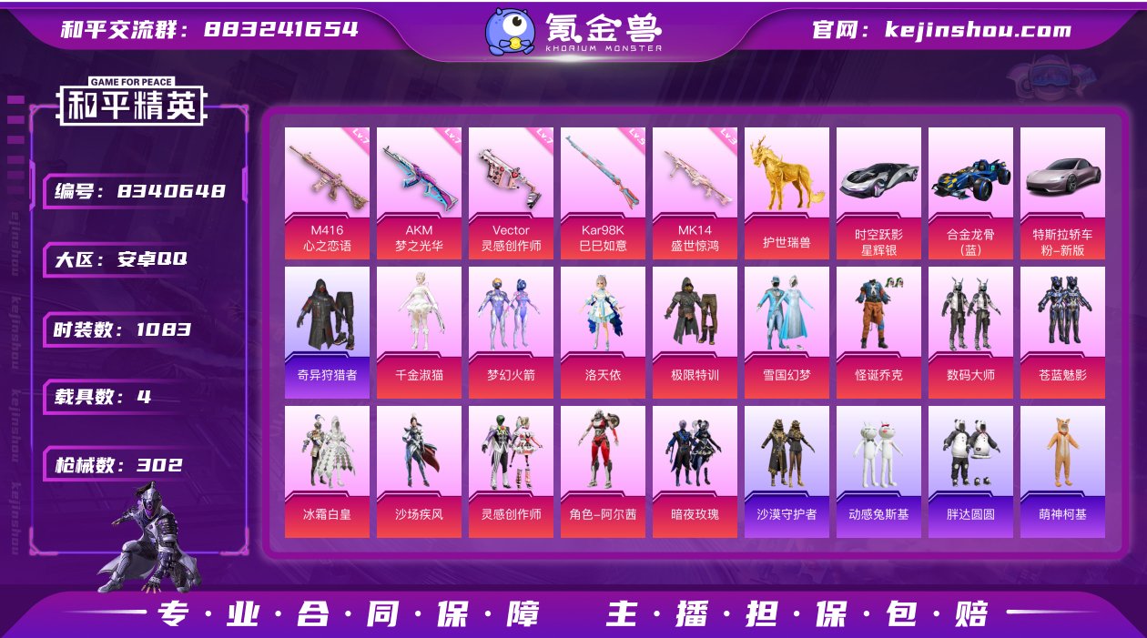 实名: 可修改 时装数: 1083 载具数...