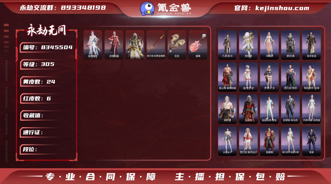 6红皮 24金皮 305等级 红皮：星辉魔...
