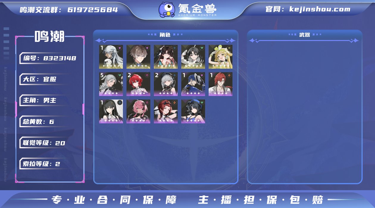 总黄数: 6 联觉等级: 20 拥有五星共...