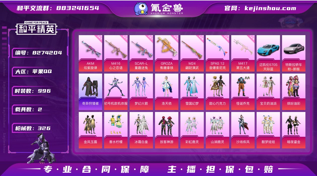 实名: 可修改 时装数: 996 载具数:...
