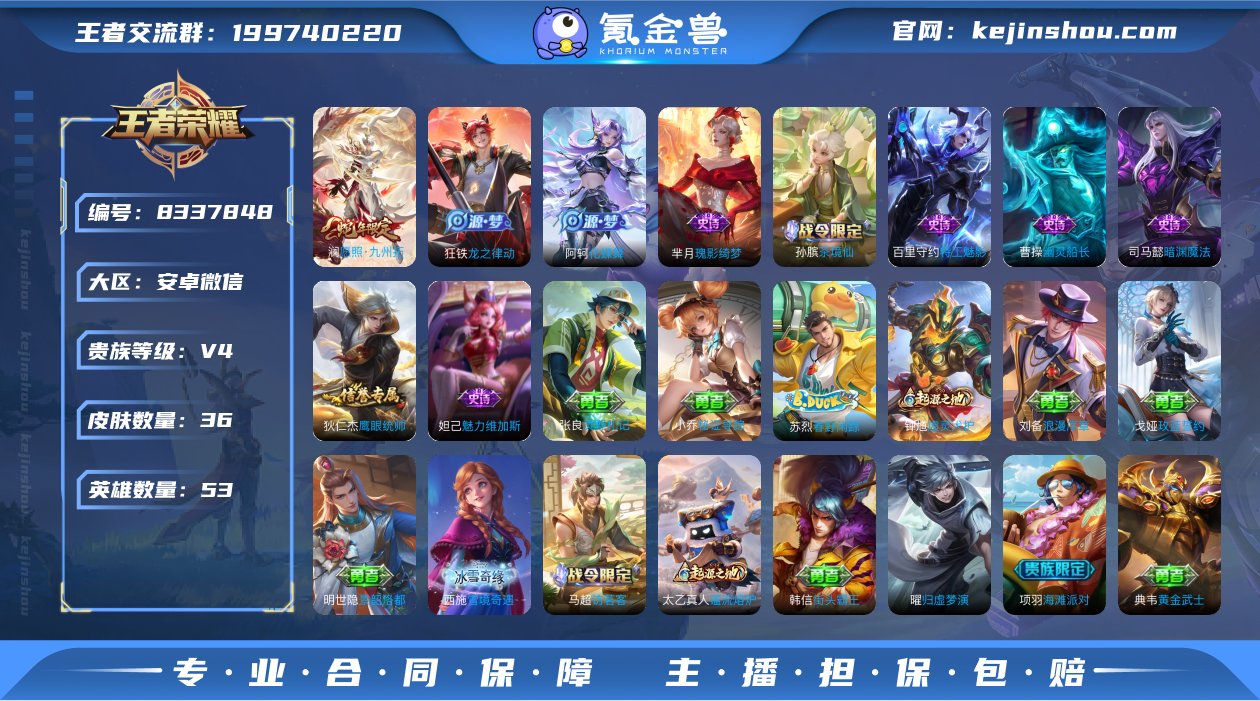 【36皮肤1传说】安卓V区-53英雄-36...