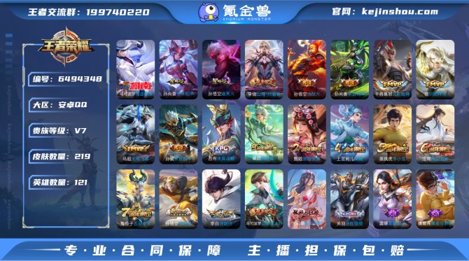 【V7 1珍品 9传说 2星元】219皮肤...