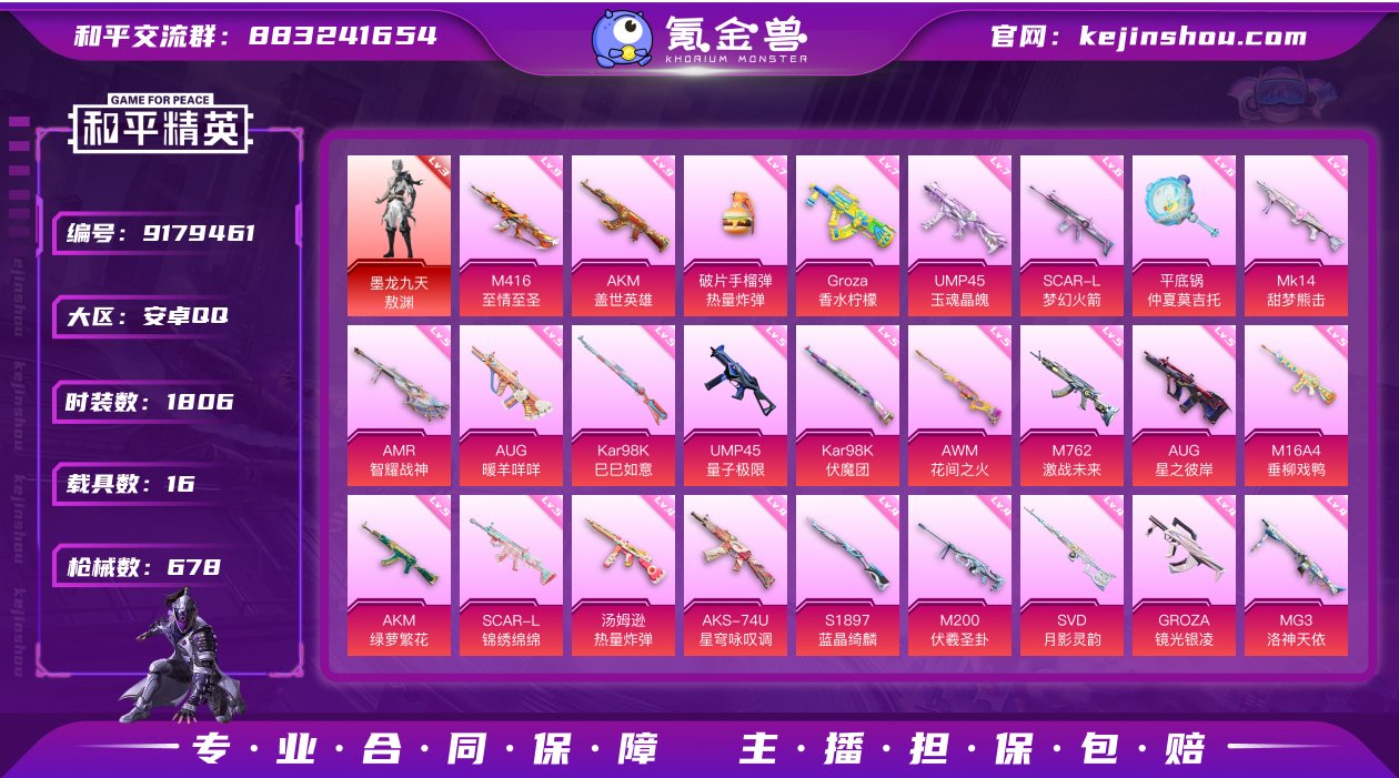 实名: 可修改 时装数: 1806 载具数...