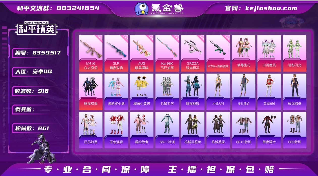 实名: 不可修改 时装数: 916 枪械数...