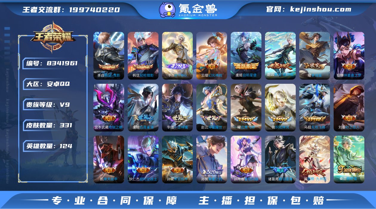 实名: 可修改 贵族等级: V9 英雄数:...