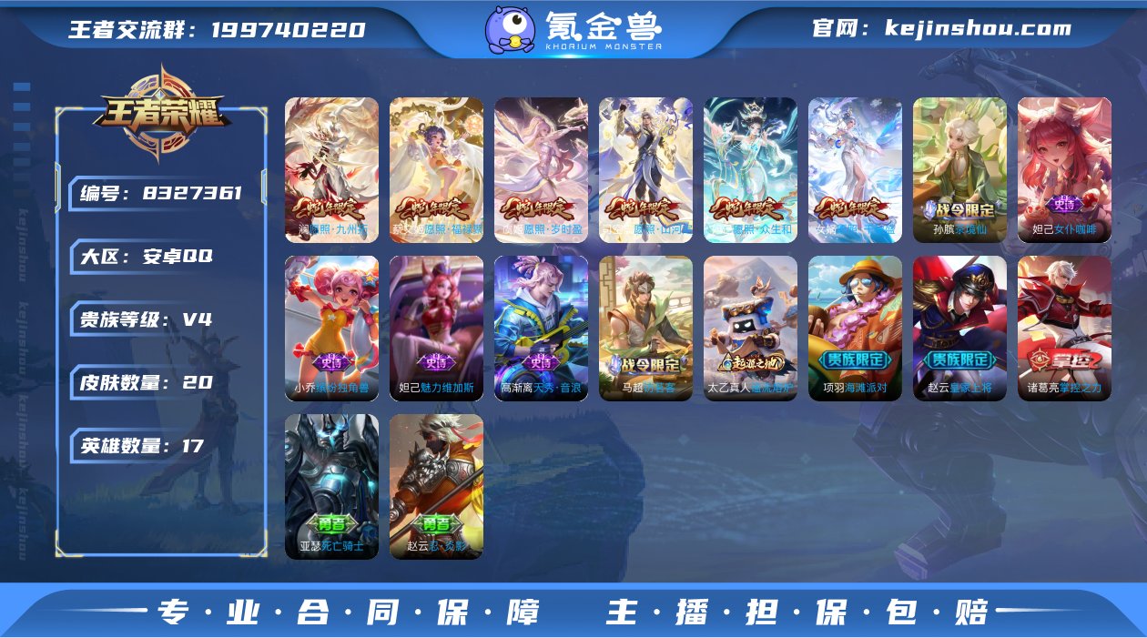WZ10155|手Q安卓 17英雄 20皮...
