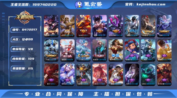 V8【无双飞将 武陵仙君】109皮肤1典藏...