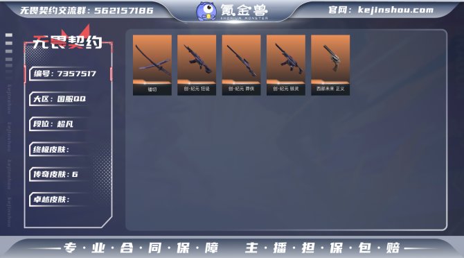 实名: 不可修改 传奇数: 6 近战武器皮...