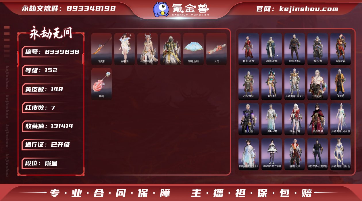 7红148金红皮: 墨离(飞索皮肤),化生...