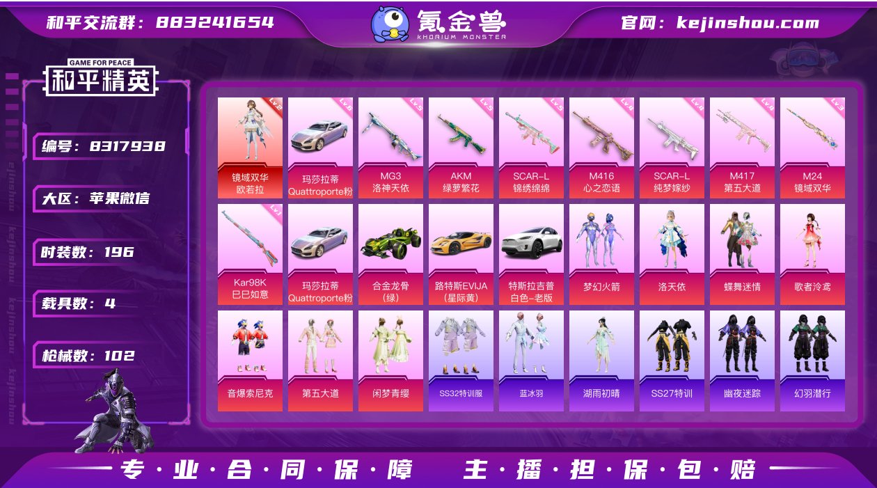 8粉装 8特效枪 4载具 5印记 可二次 ...