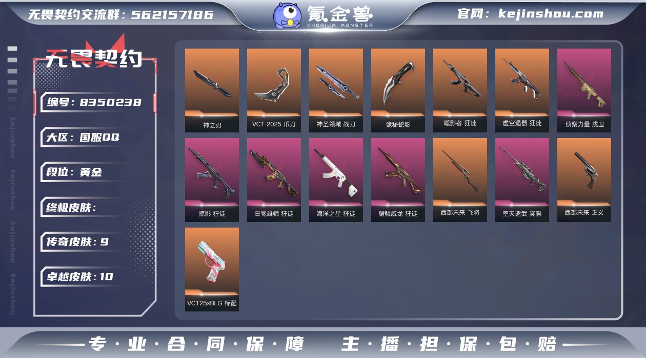 段位: 黄金 近战武器皮肤: 神圣领域 战...