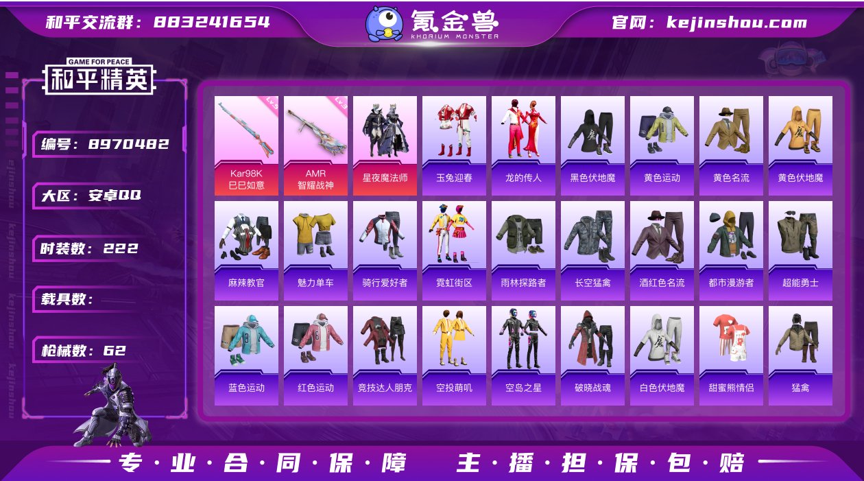 实名: 可修改 时装数: 222 枪械数:...