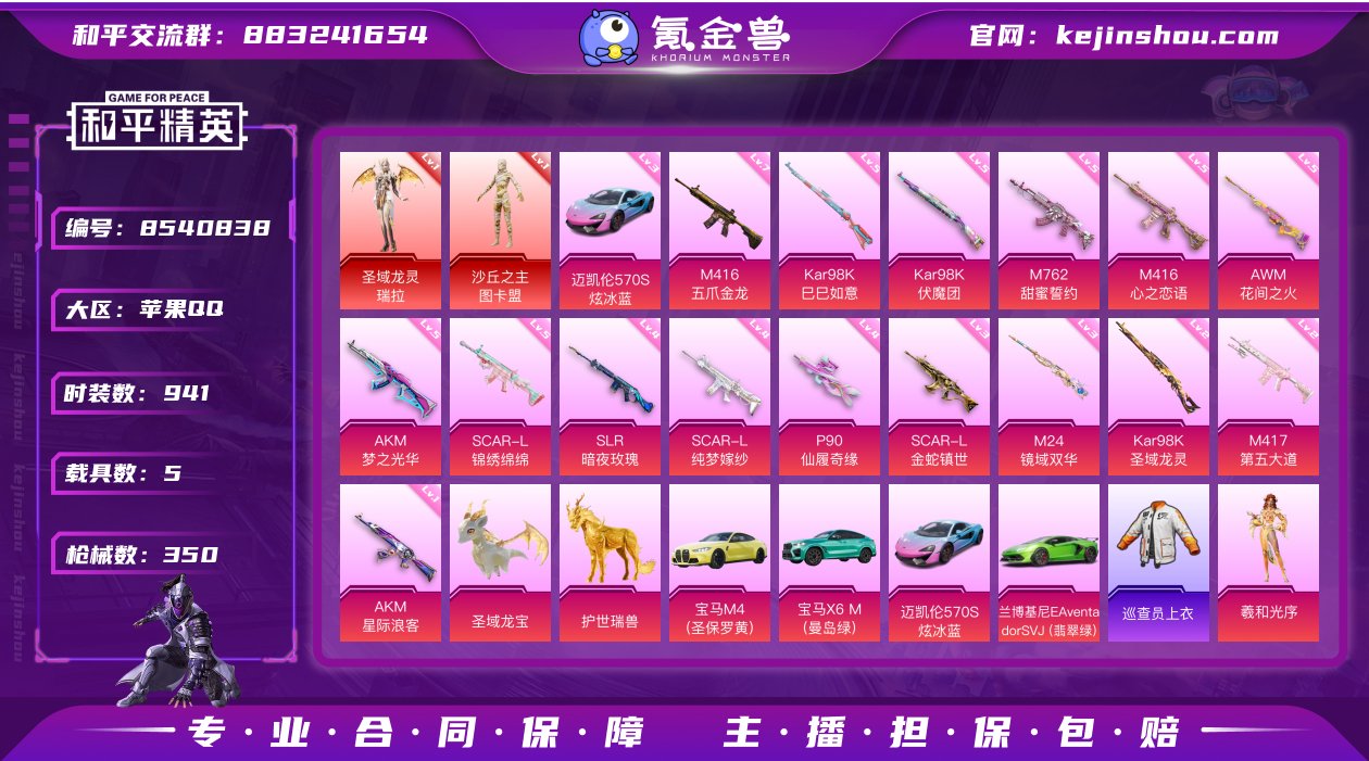 战神框 2红装 28粉装 16特效枪 5载...