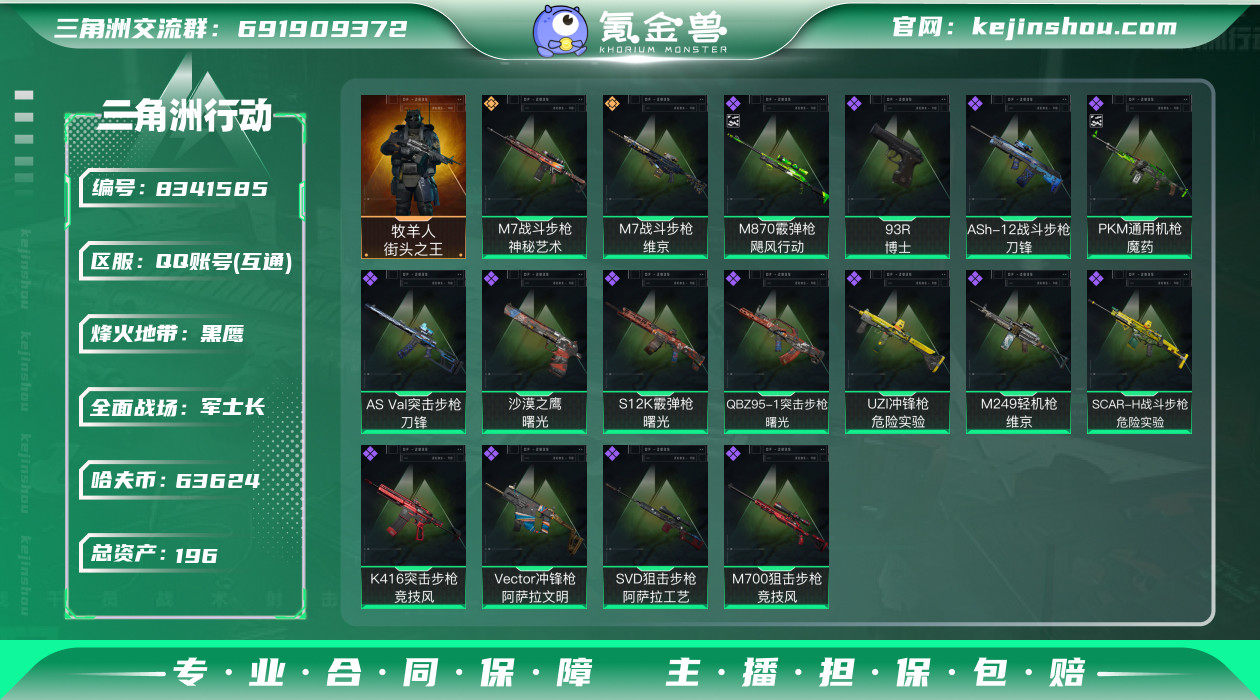 总资产：196.3M， 哈夫币：63624...