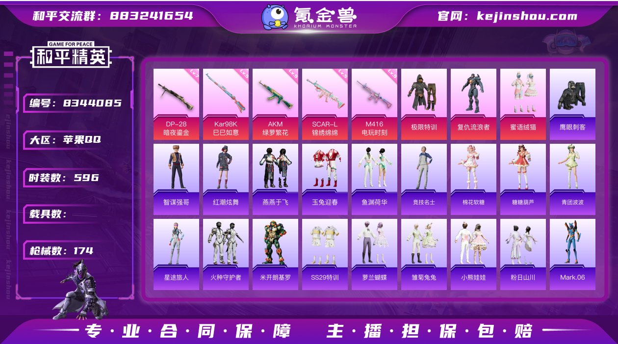 3粉装 5特效枪 13印记 可二次 身法装...