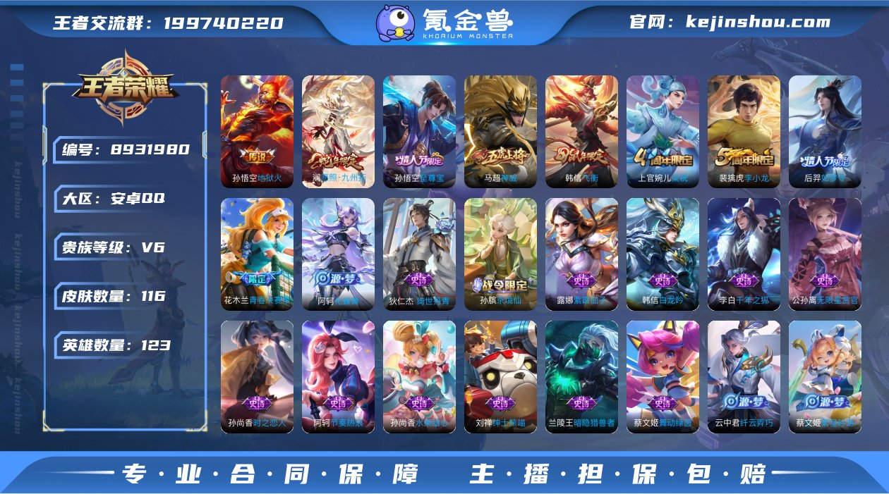 实名: 可修改 贵族等级: V6 英雄数:...