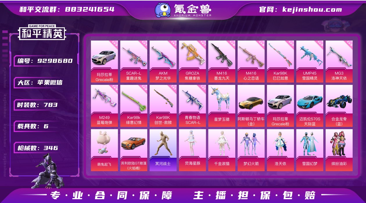 实名: 可修改 时装数: 783 载具数:...