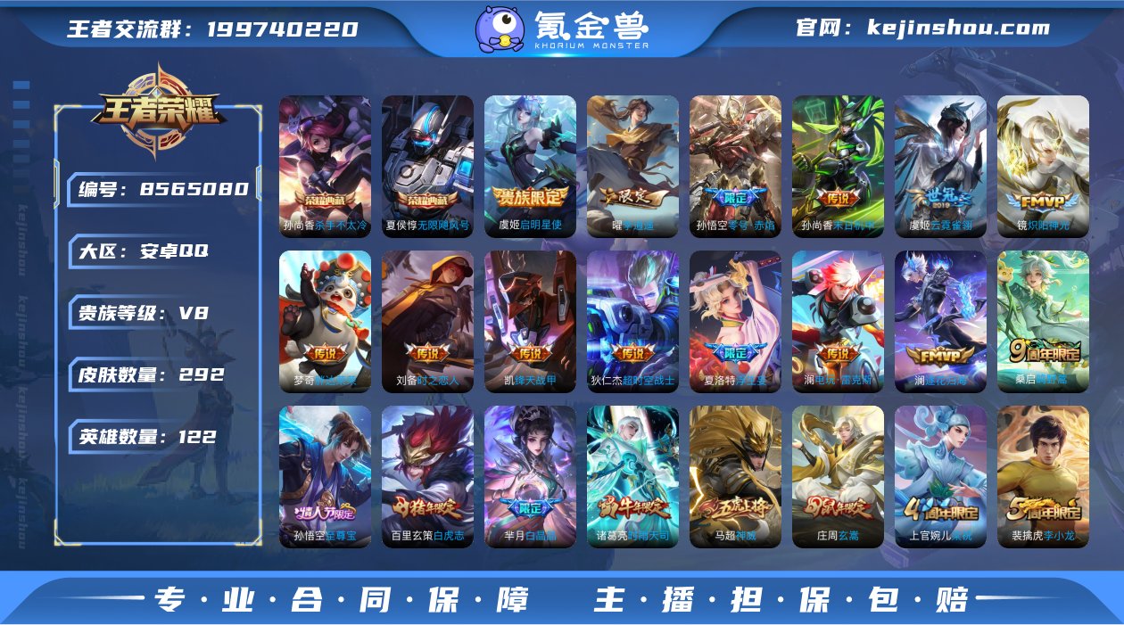 实名: 可修改 贵族等级: V8 英雄数:...