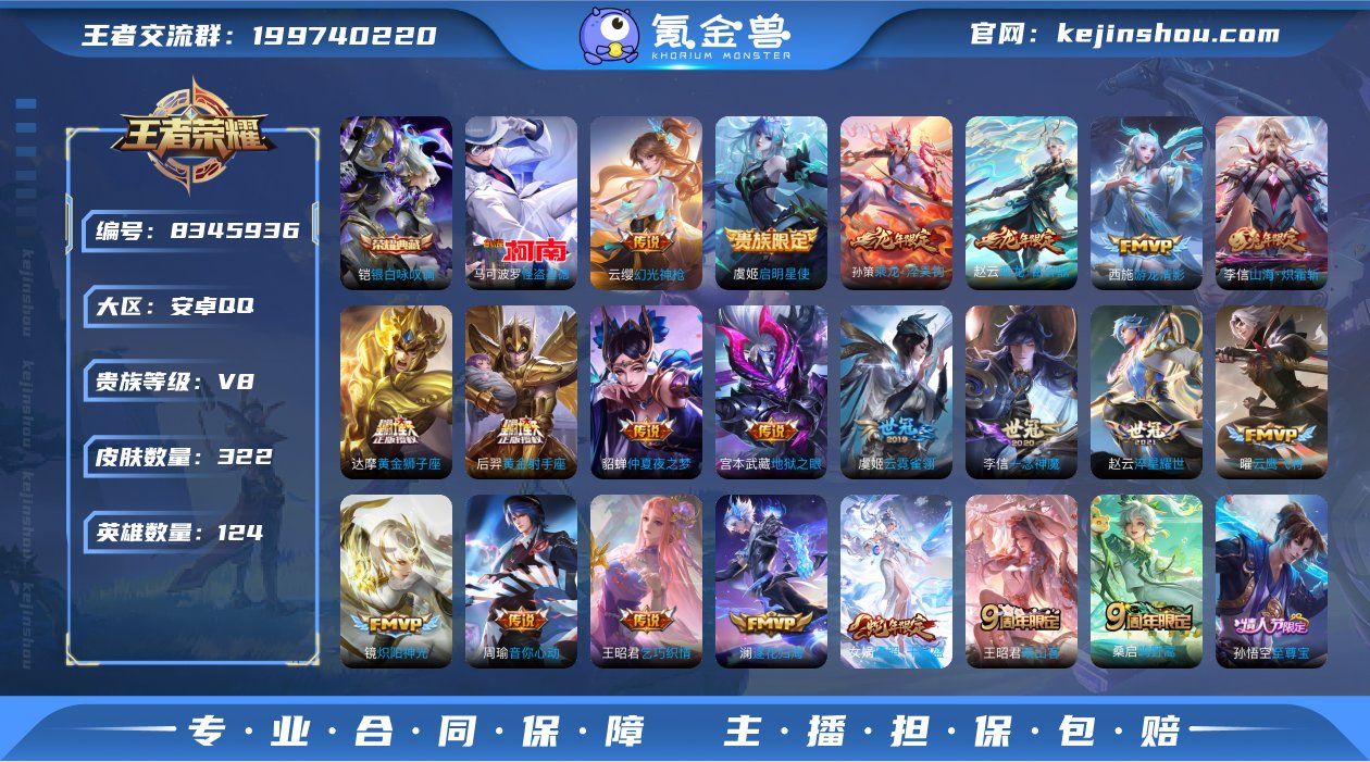 实名: 可修改 贵族等级: V8 英雄数:...