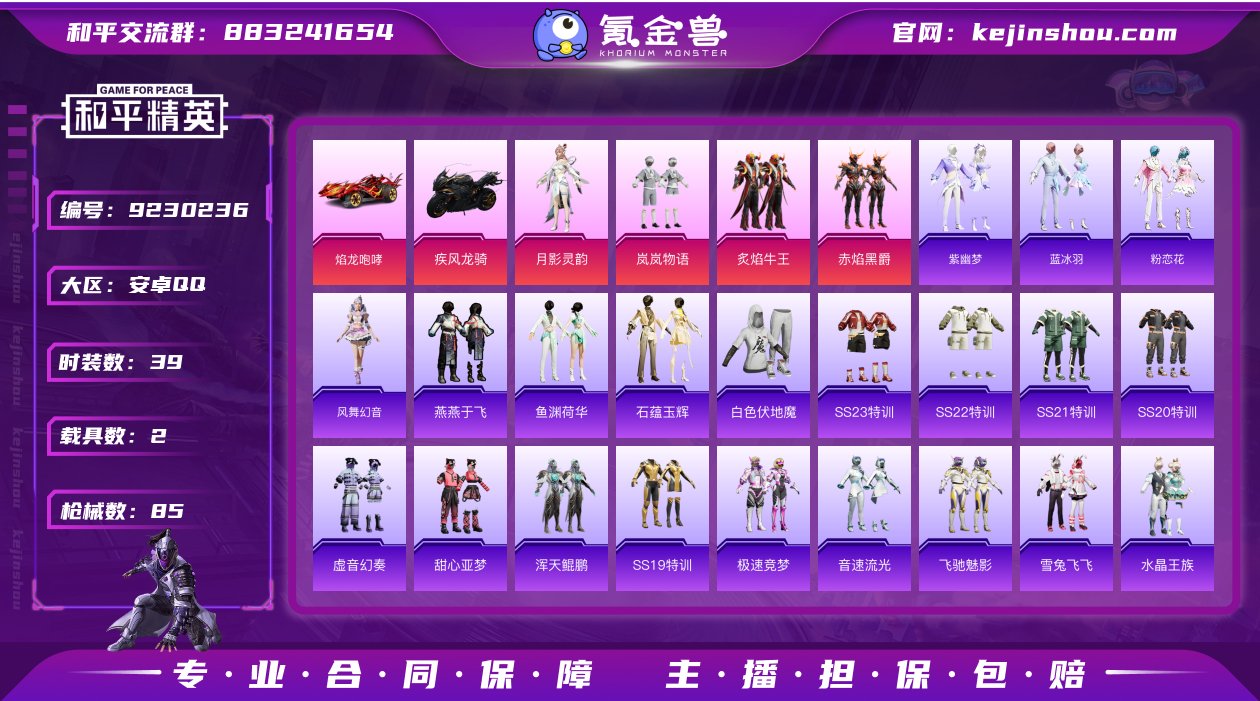 【和平精英】【TXHP1084】4粉装，6...