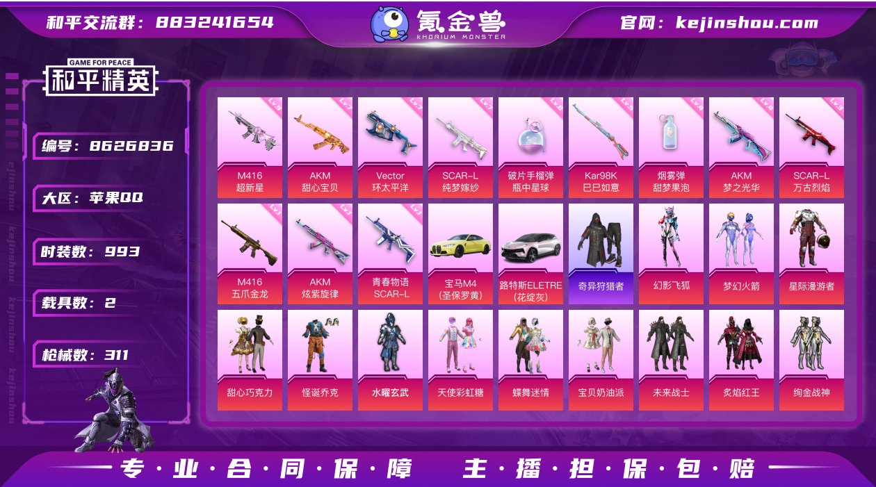 实名: 可修改 时装数: 993 载具数:...
