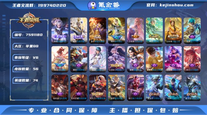 XYH634【56皮肤1无双韩信5传说 2...