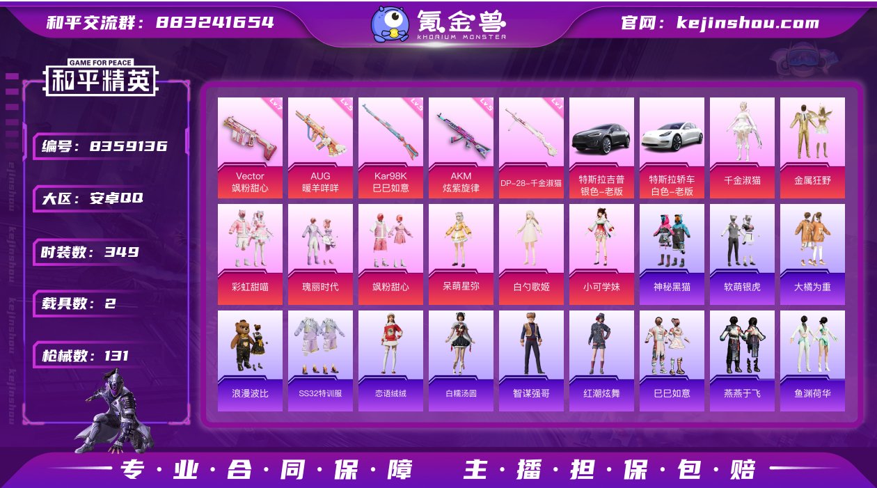 8粉装 5特效枪 2载具 6印记 可二次 ...