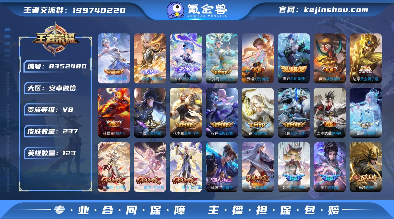实名: 可修改 贵族等级: V8 英雄数:...